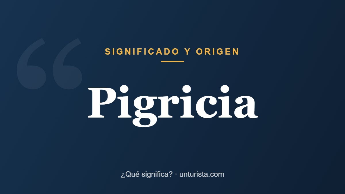 Significado de la palabra «pigricia»